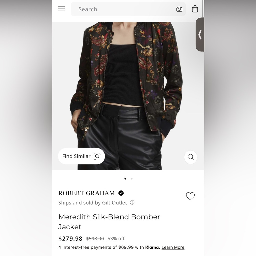 Robert Graham- Meredith silk-blend bomber jacket - Picture 3 of 3